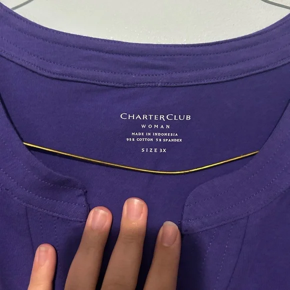 NWT Croft & Barrow Purple Boxy Short Sleeve T-Shirt - Picture 3 of 3